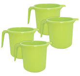 Heart Home Square Large Plastic Bathroom Mug, 2 Litre- Pack of 4 (Green)-50HH0853
